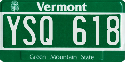 VT license plate YSQ618