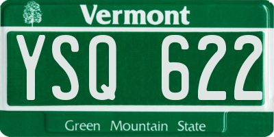 VT license plate YSQ622