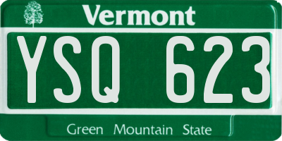 VT license plate YSQ623