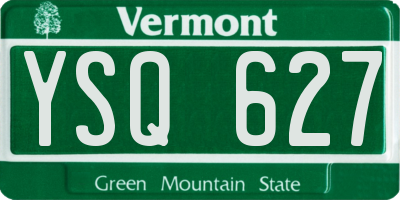 VT license plate YSQ627
