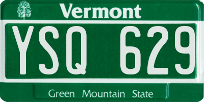 VT license plate YSQ629