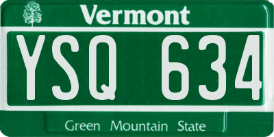 VT license plate YSQ634