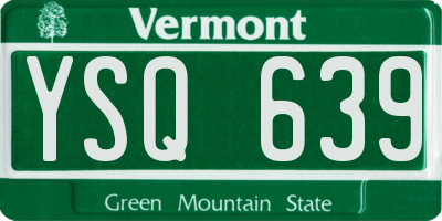 VT license plate YSQ639