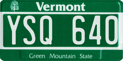 VT license plate YSQ640