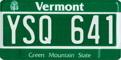 VT license plate YSQ641