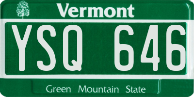 VT license plate YSQ646