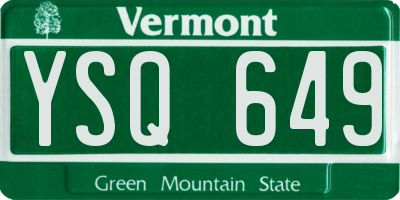 VT license plate YSQ649