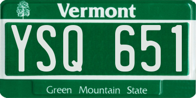 VT license plate YSQ651