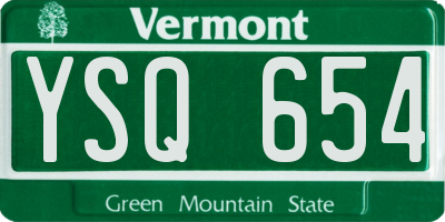 VT license plate YSQ654