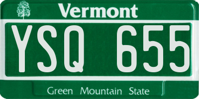 VT license plate YSQ655