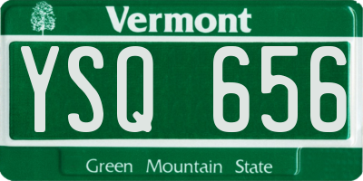 VT license plate YSQ656