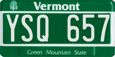 VT license plate YSQ657