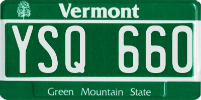 VT license plate YSQ660