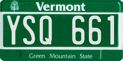 VT license plate YSQ661