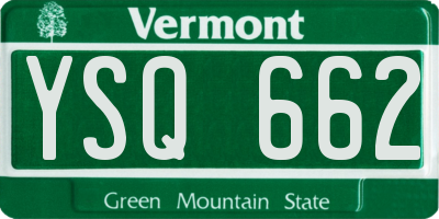 VT license plate YSQ662
