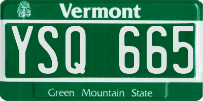 VT license plate YSQ665