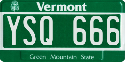 VT license plate YSQ666