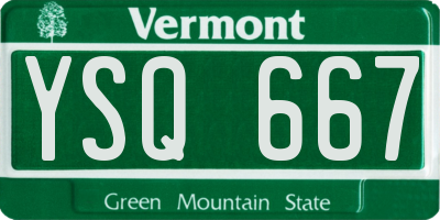 VT license plate YSQ667