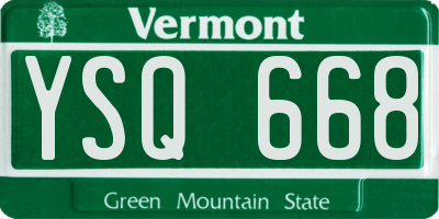 VT license plate YSQ668
