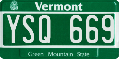 VT license plate YSQ669