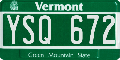 VT license plate YSQ672