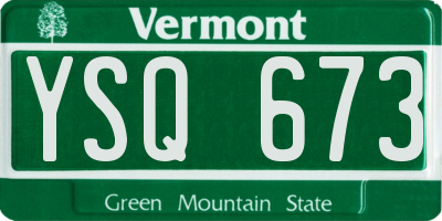 VT license plate YSQ673