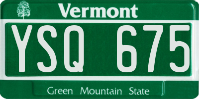 VT license plate YSQ675