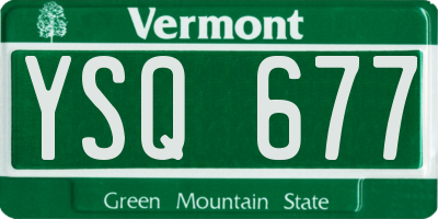 VT license plate YSQ677