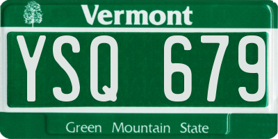 VT license plate YSQ679