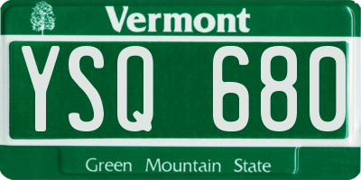 VT license plate YSQ680