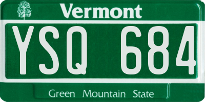 VT license plate YSQ684