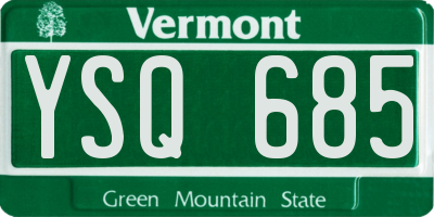 VT license plate YSQ685