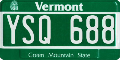 VT license plate YSQ688