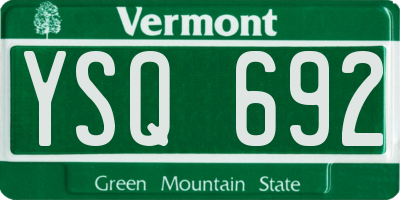 VT license plate YSQ692