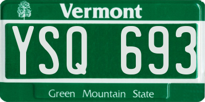 VT license plate YSQ693