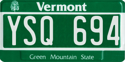 VT license plate YSQ694