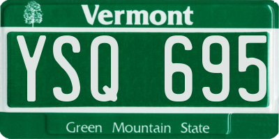 VT license plate YSQ695