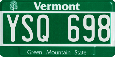 VT license plate YSQ698