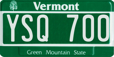 VT license plate YSQ700