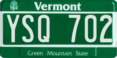 VT license plate YSQ702