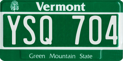 VT license plate YSQ704