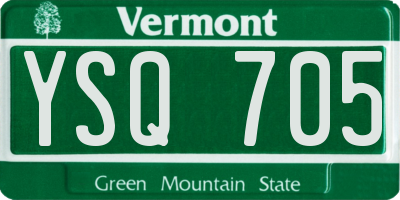 VT license plate YSQ705