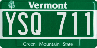 VT license plate YSQ711