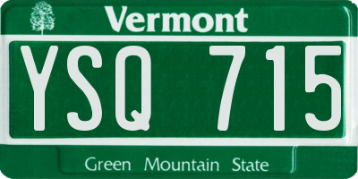 VT license plate YSQ715