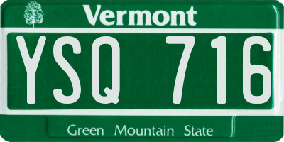 VT license plate YSQ716