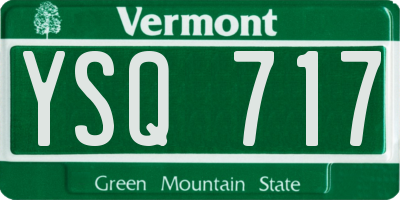 VT license plate YSQ717