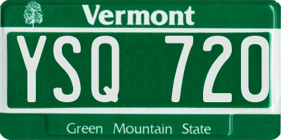 VT license plate YSQ720