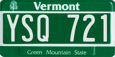 VT license plate YSQ721