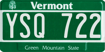 VT license plate YSQ722