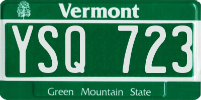 VT license plate YSQ723